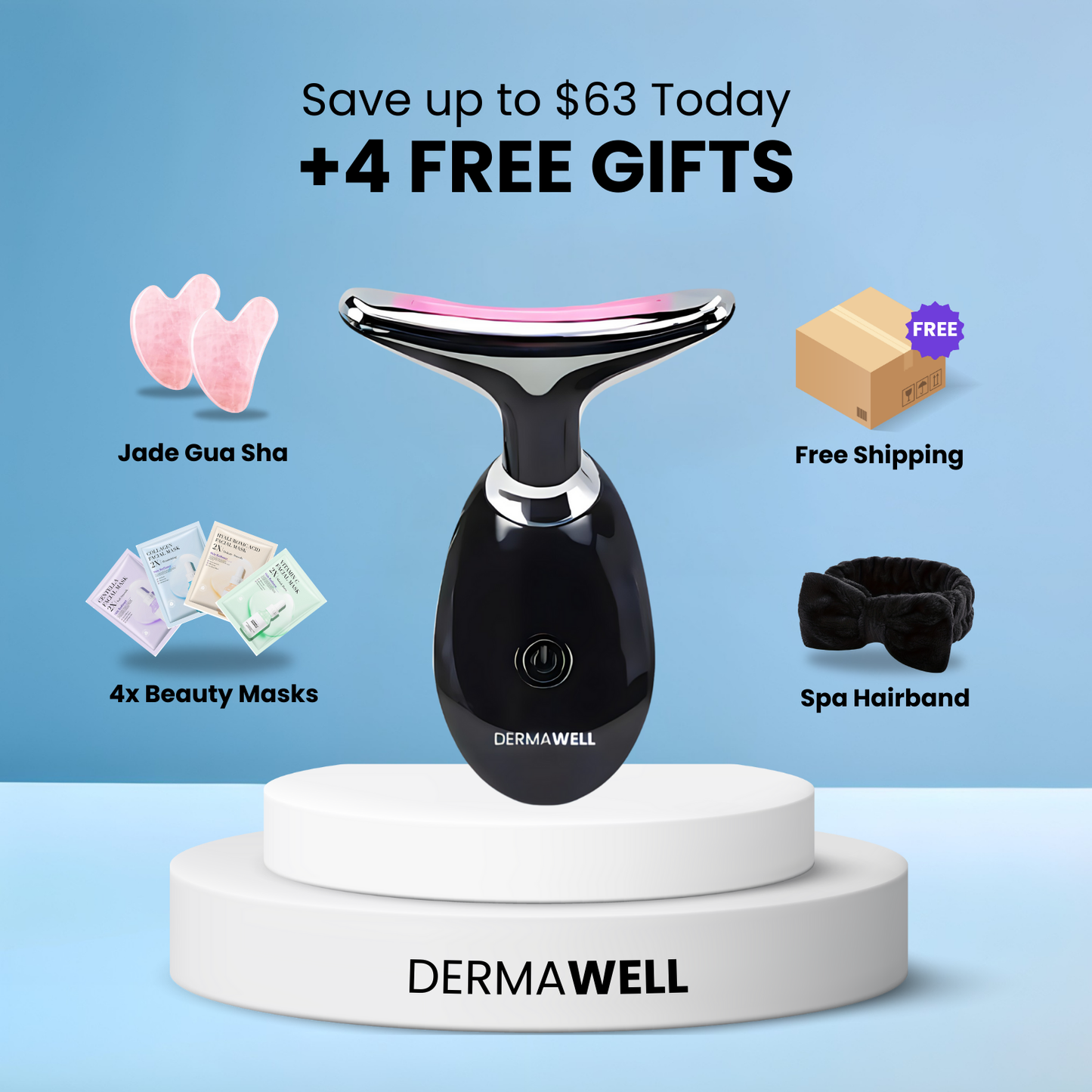 DERMAWELL 3-in-1 LED Facial Sculptor + 4 FREE Gifts